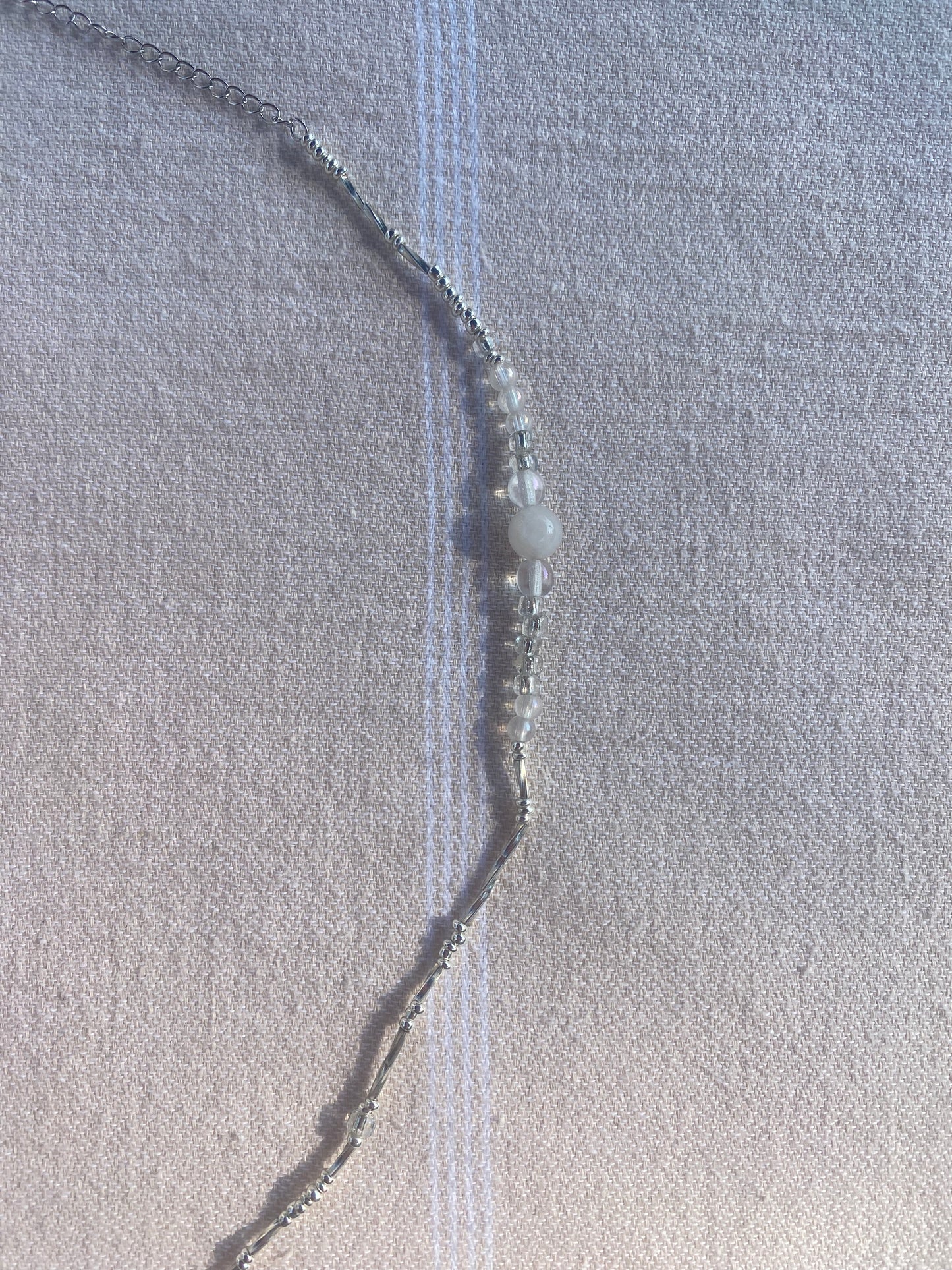 Silver Mixed Bead Waist Chain