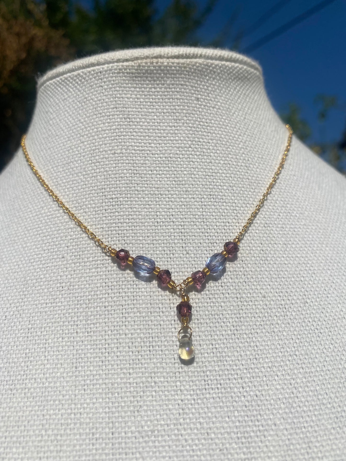 Blue and Purple Accent Necklace