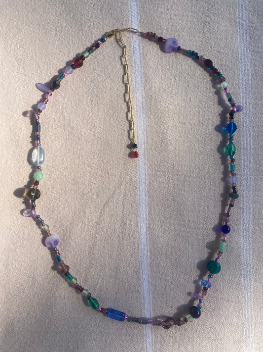 Purple Mixed Bead Waist Chain