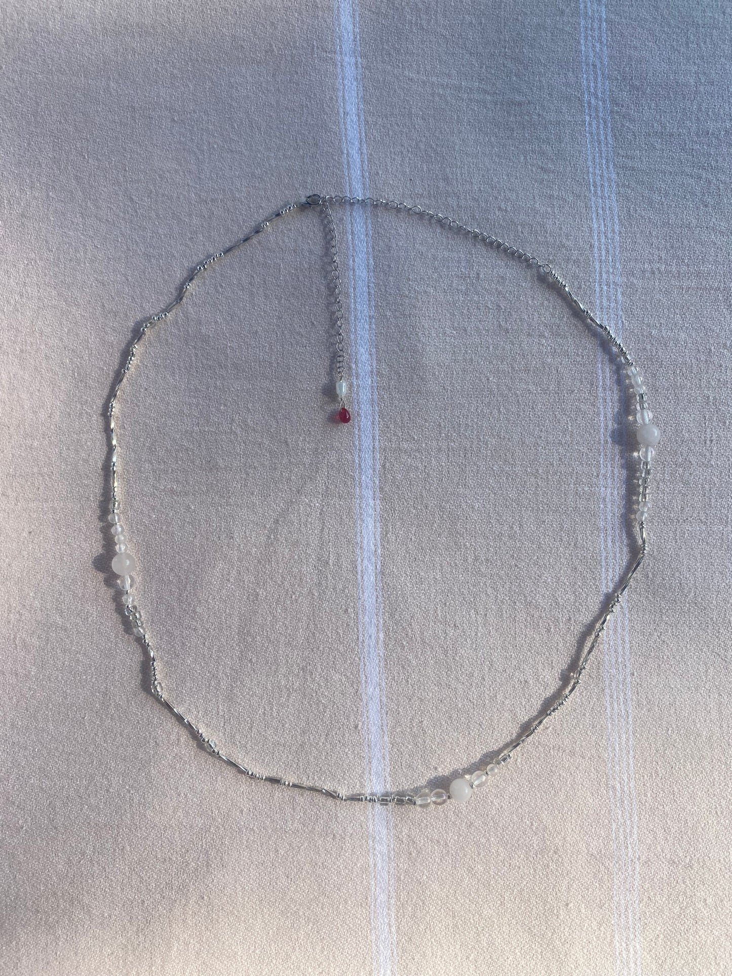 Silver Mixed Bead Waist Chain