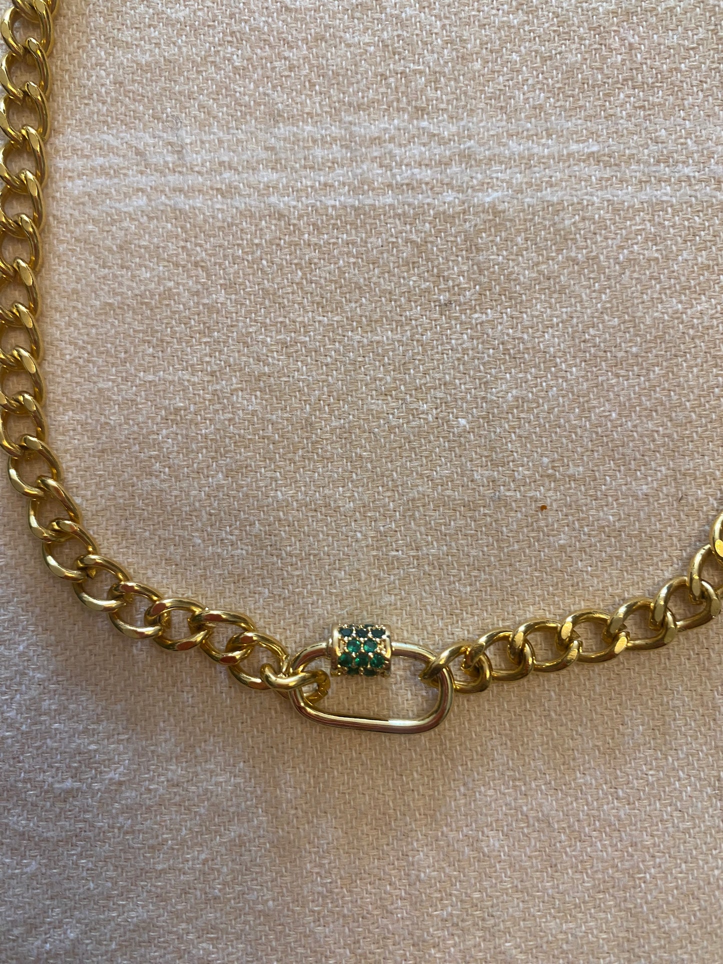 Curb Chain Carabiner Clasp Choker