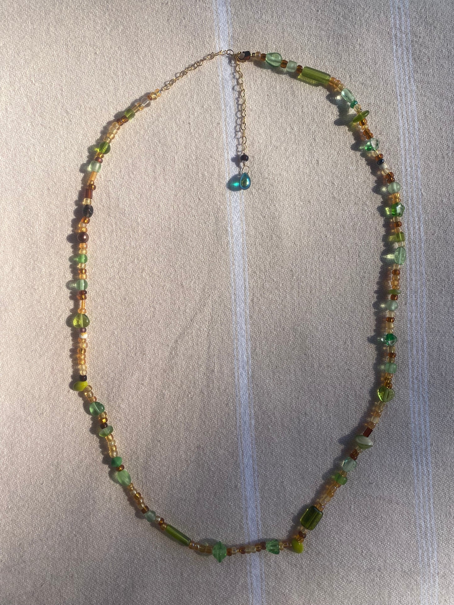 Green Mixed Bead Waist Chain