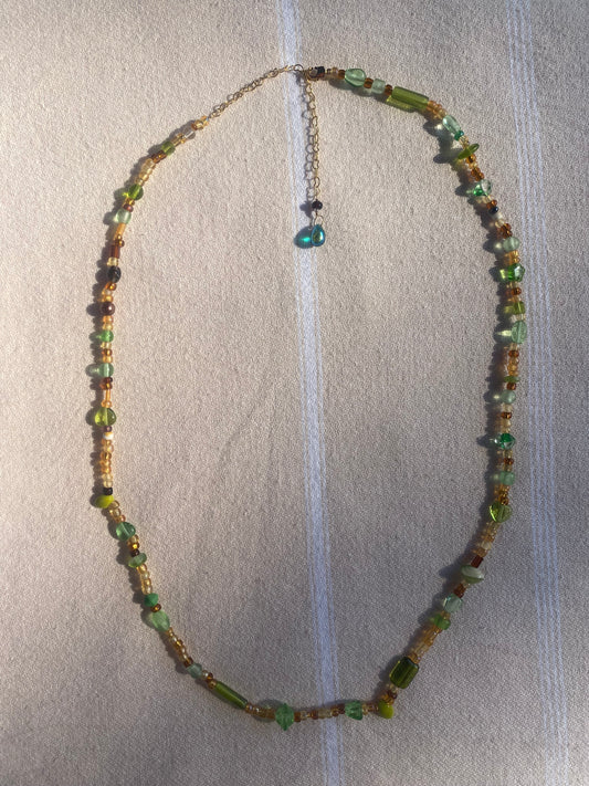 Green Mixed Bead Waist Chain