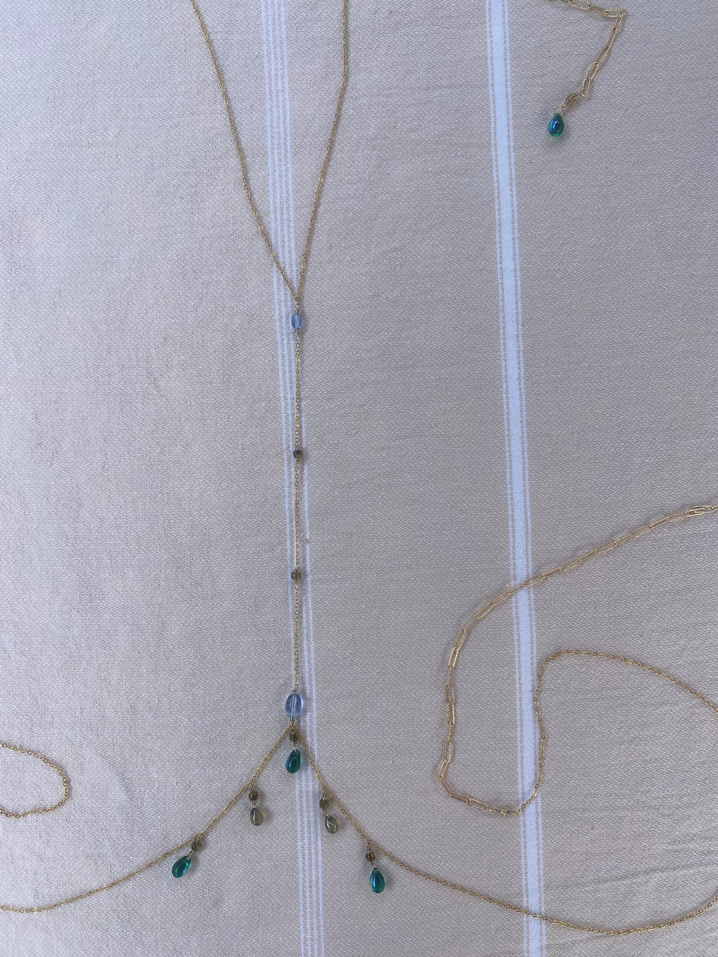 Green Beaded Body Chain