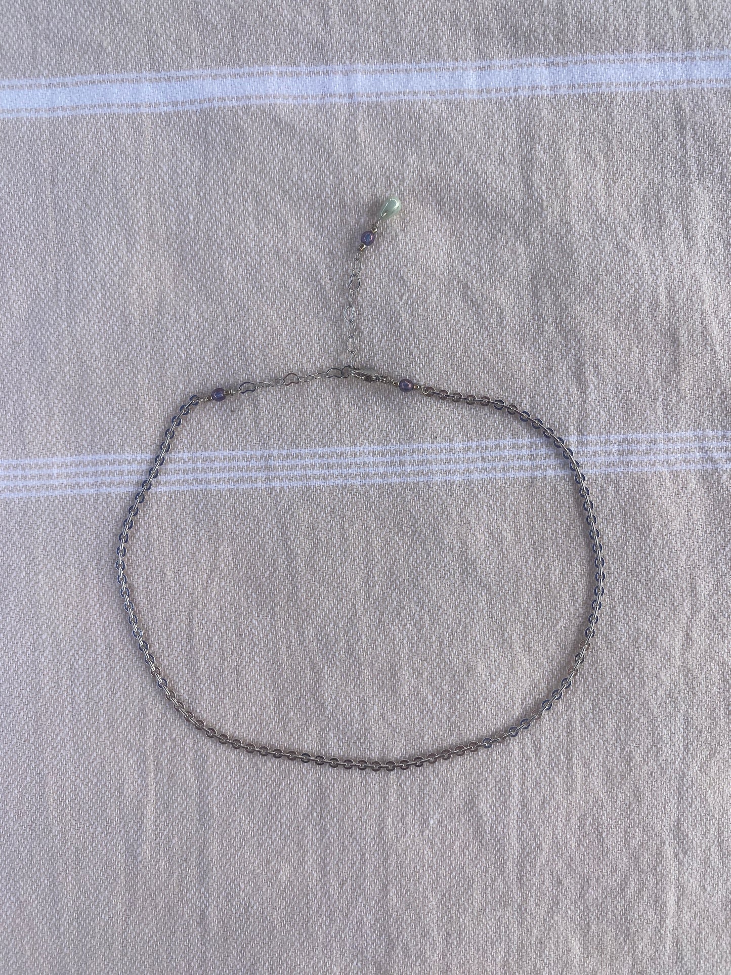 Silver Layering Flat Chain Choker