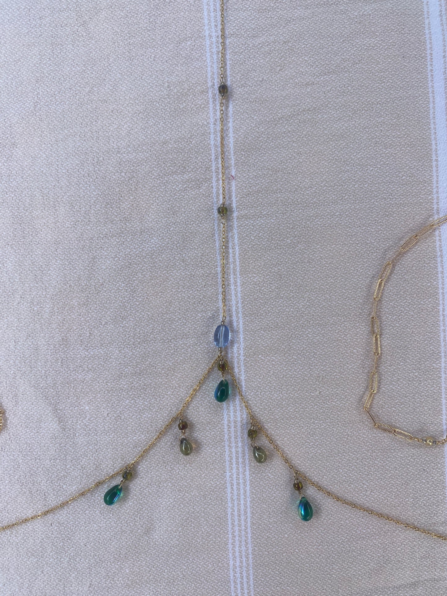 Green Beaded Body Chain