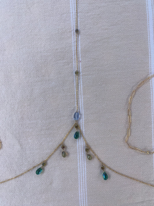Green Beaded Body Chain