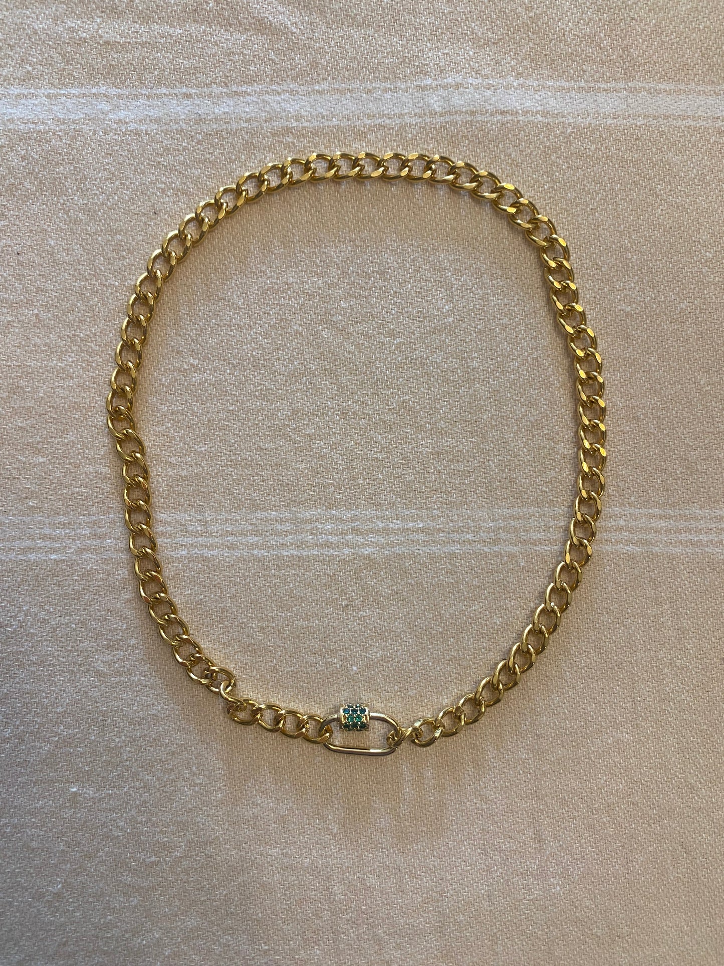 Curb Chain Carabiner Clasp Choker