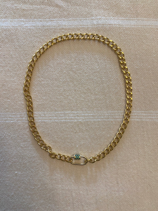 Curb Chain Carabiner Clasp Choker